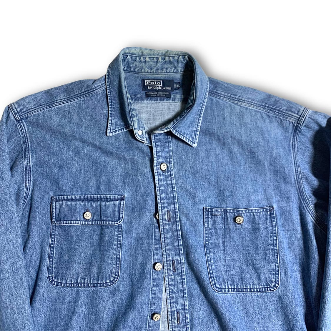 [XL~] 90s Polo denim shirt 상품이미지2