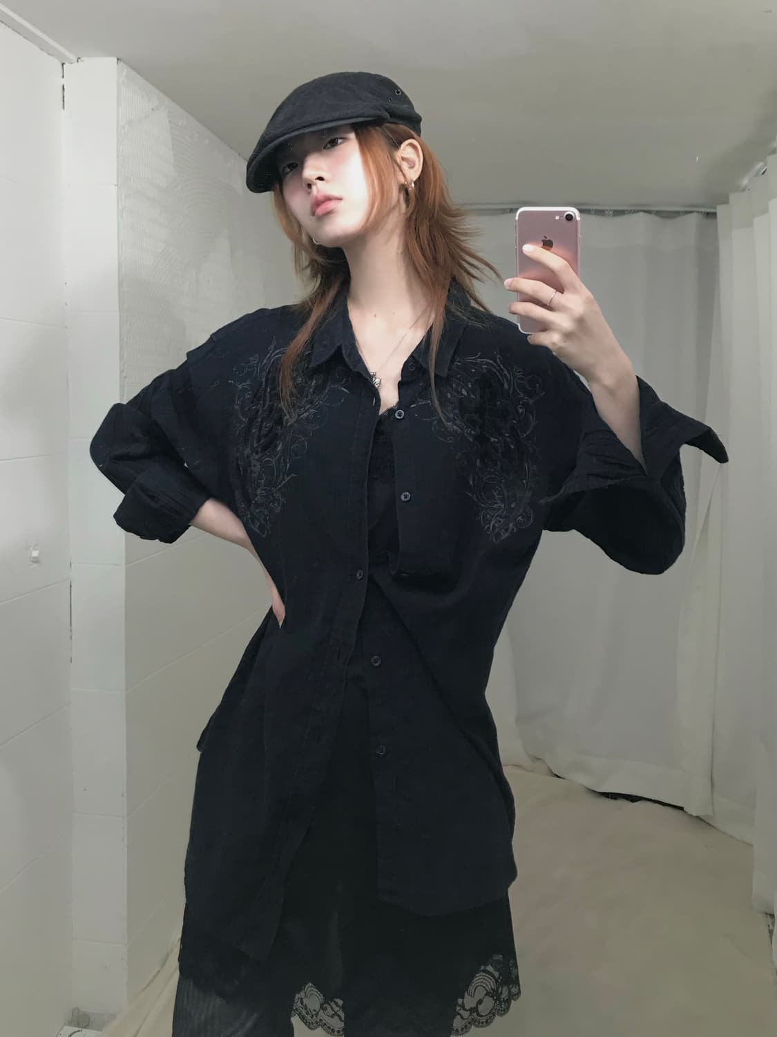 에이티 에잇 펑크 프린팅 블랙 셔츠 상품이미지1