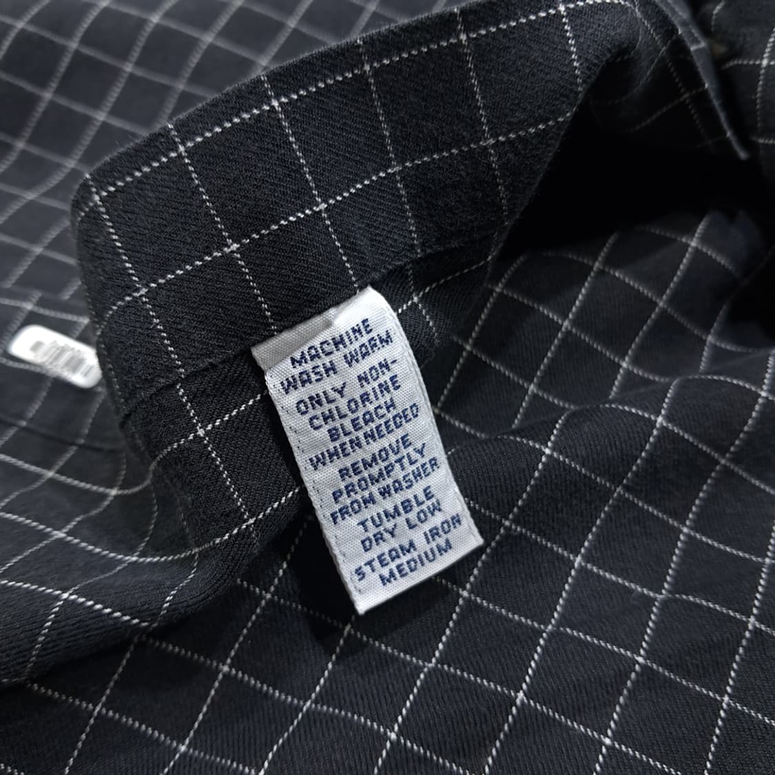 CL659 XL 폴로 90s 블랙 스몰 체크 다크그레이 셔츠 남방 상품이미지5