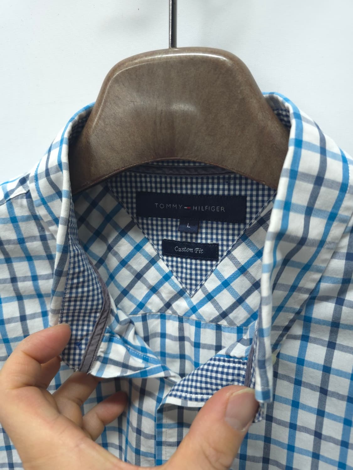 타미힐피거 블루 체크 커스텀핏 셔츠(105) 상품이미지6