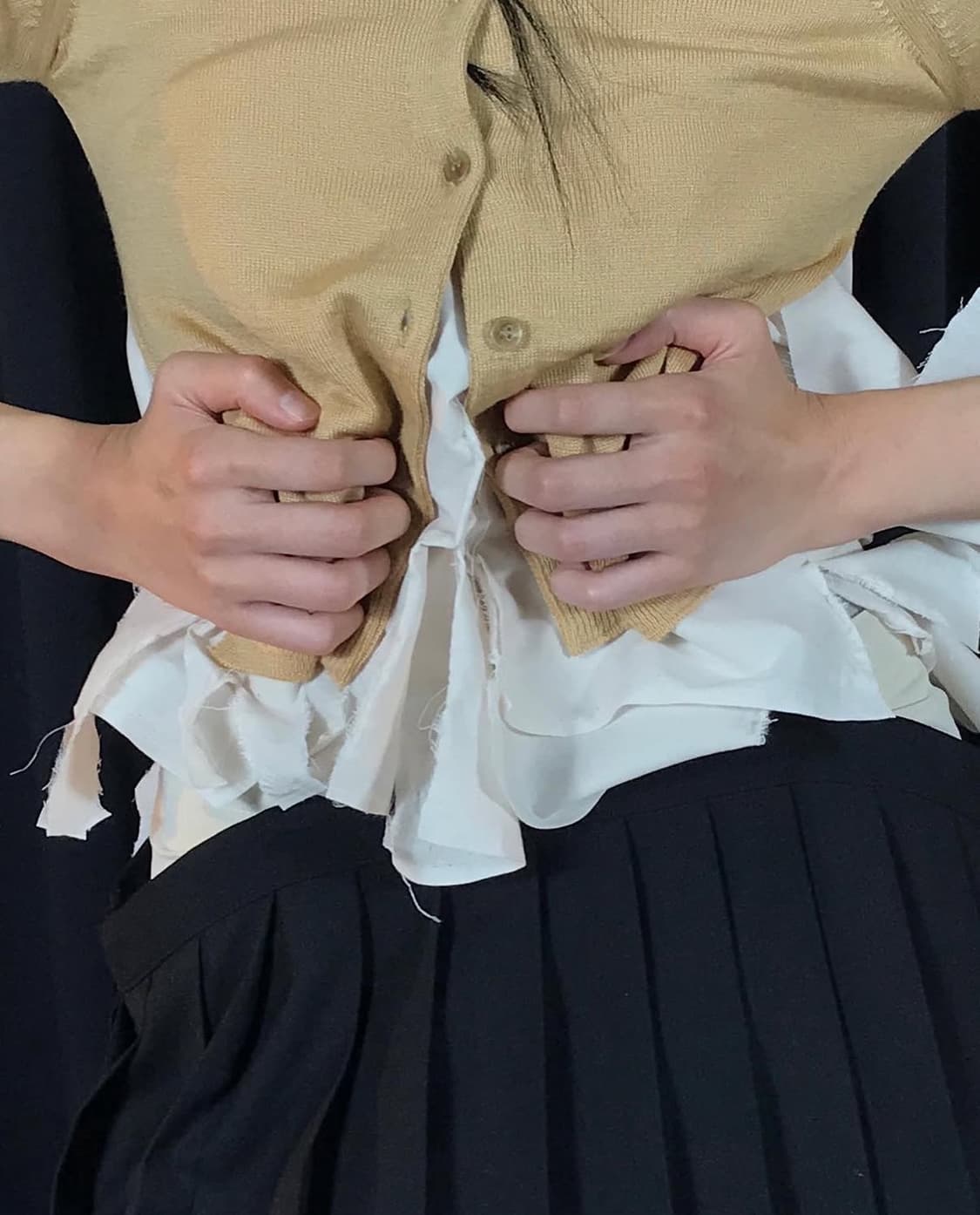 에옹쓰 사이드 슬릿 옆트임 가디건 베이지 상품이미지2