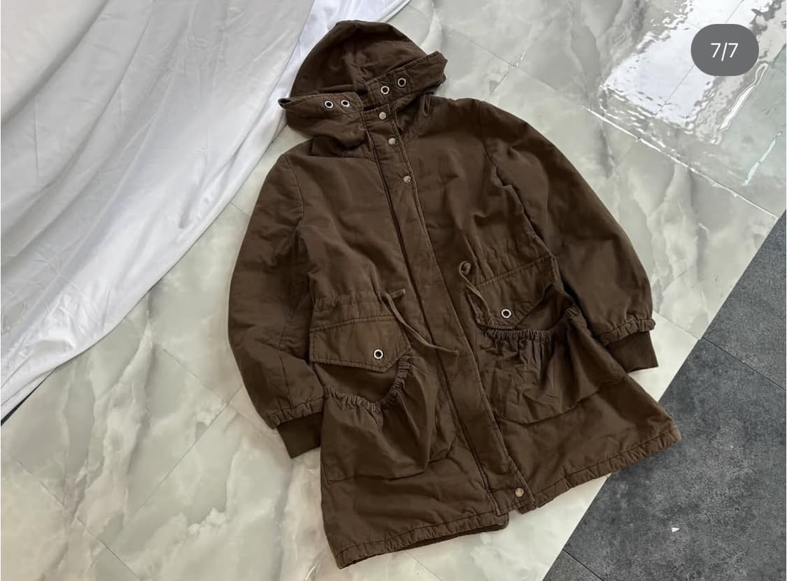 니트 집업, 야상점퍼, 체크스커트 상품이미지7