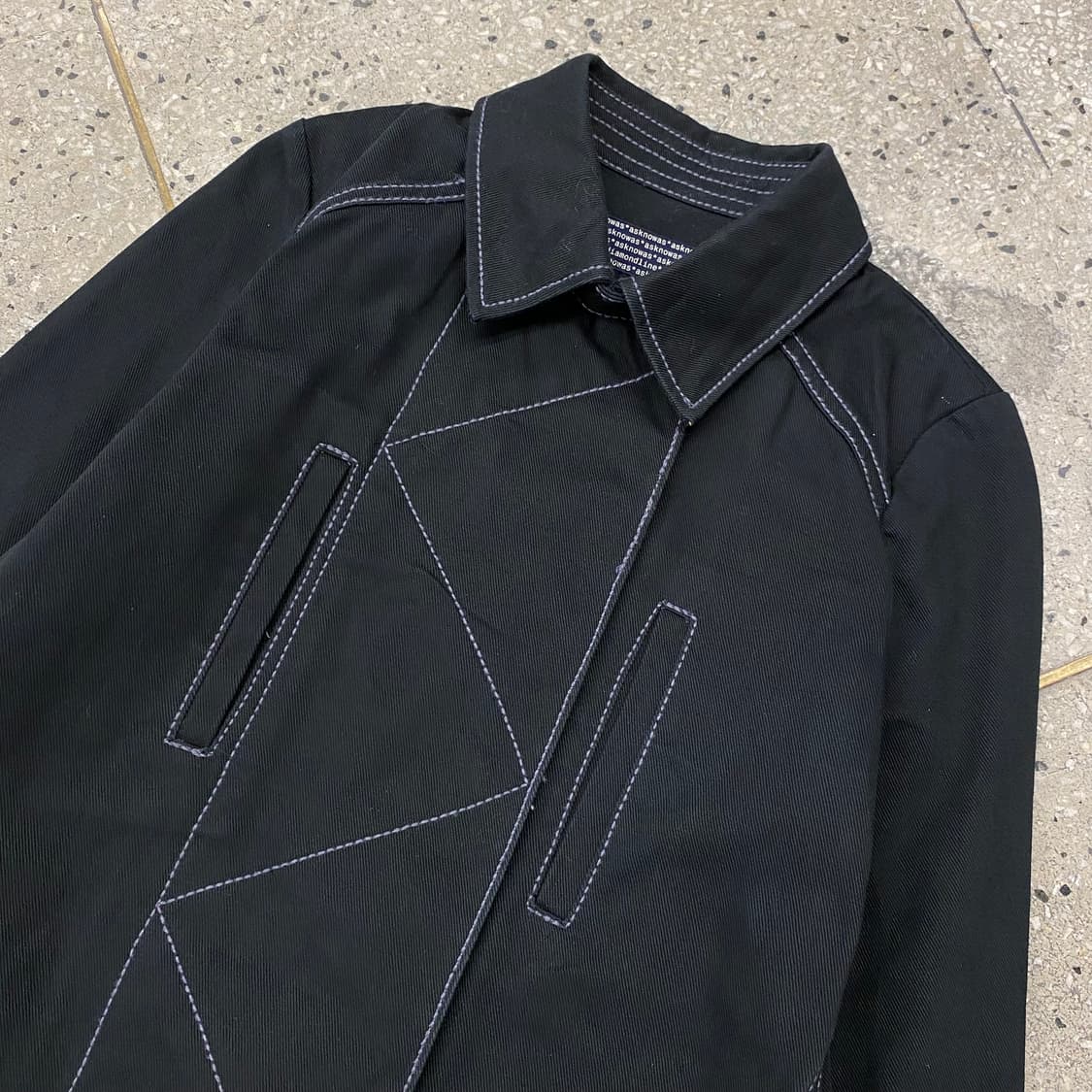 Japaese 일본 빈티지 블랙 코튼 자켓 상품이미지3