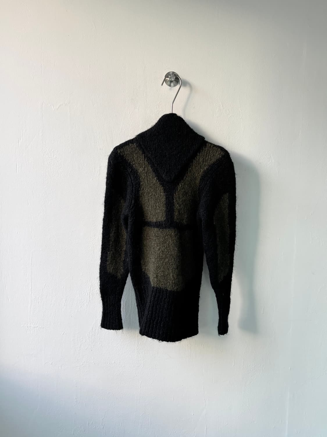 스컬 프린팅 울 후드 상품이미지4