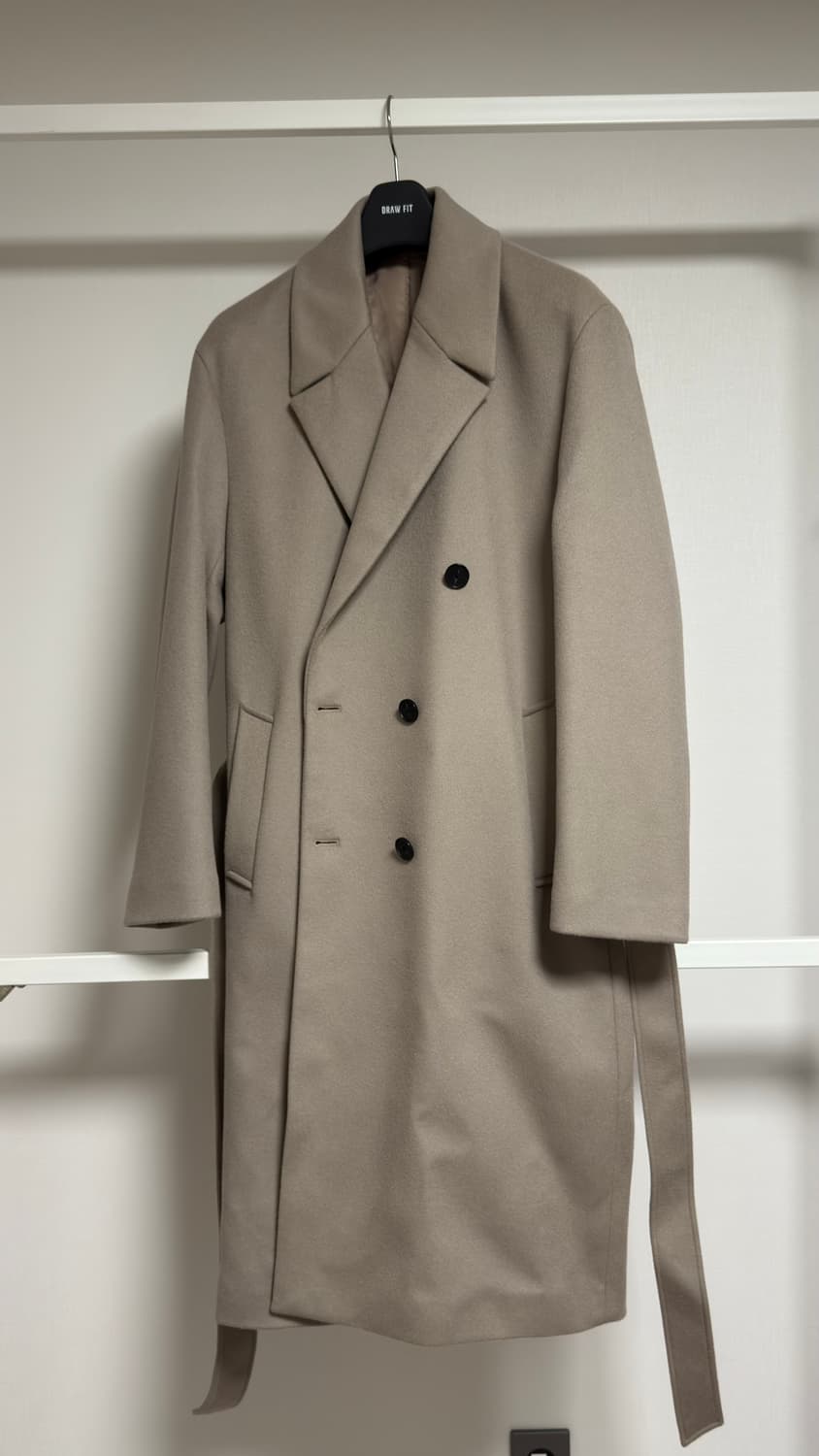 드로우핏 프리미어 퓨어 캐시미어 로브 더블코트 베이지 L 상품이미지1