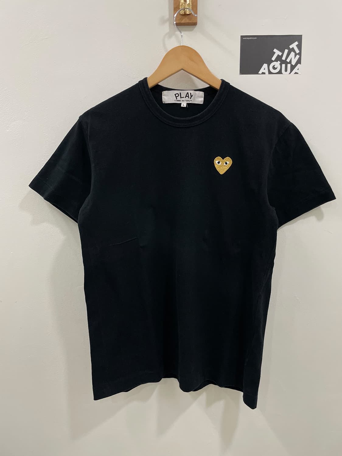  꼼데 하트 로고 반팔티 블 상품이미지1