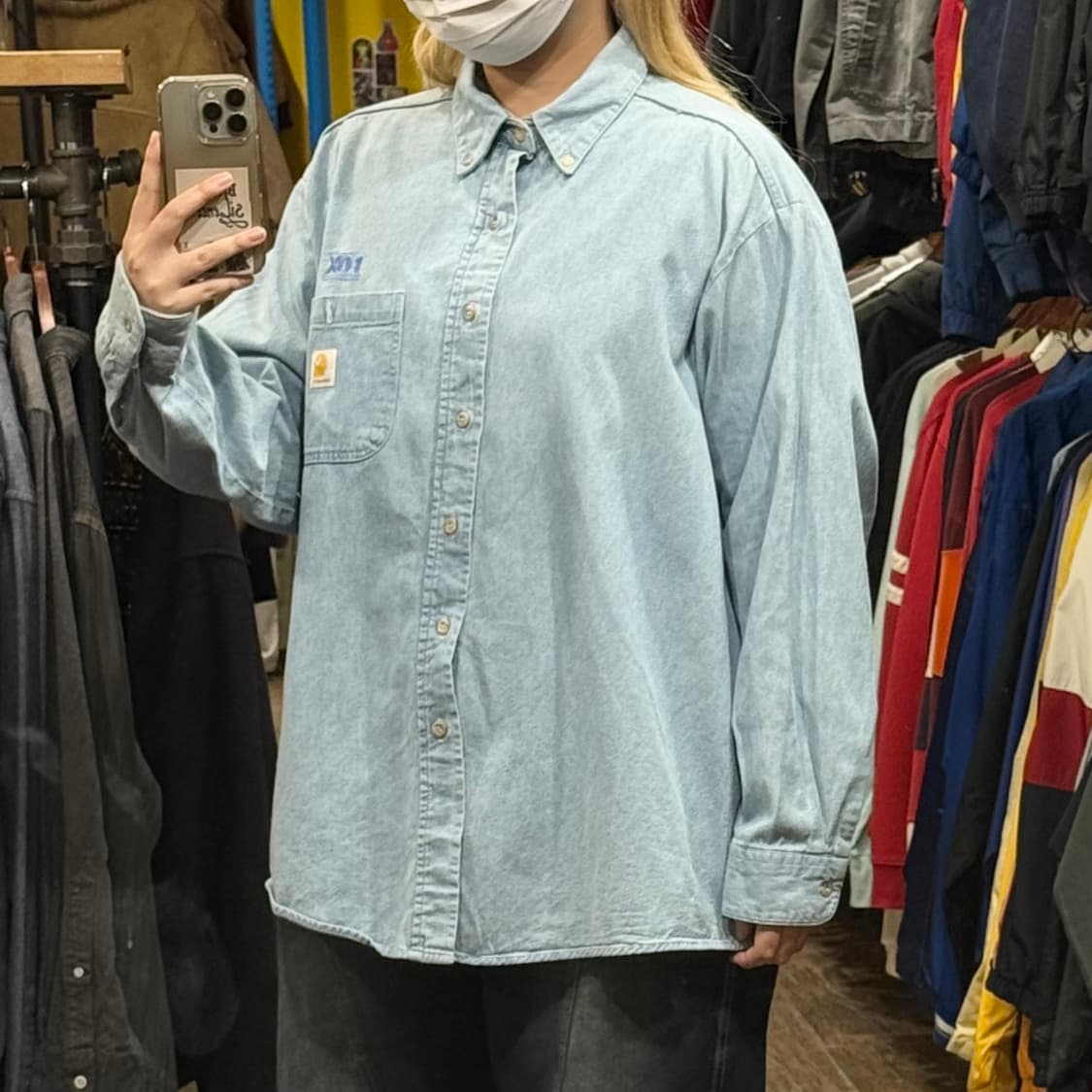 [HI] 칼하트 긴팔 데님셔츠 스카이블루 상품이미지4
