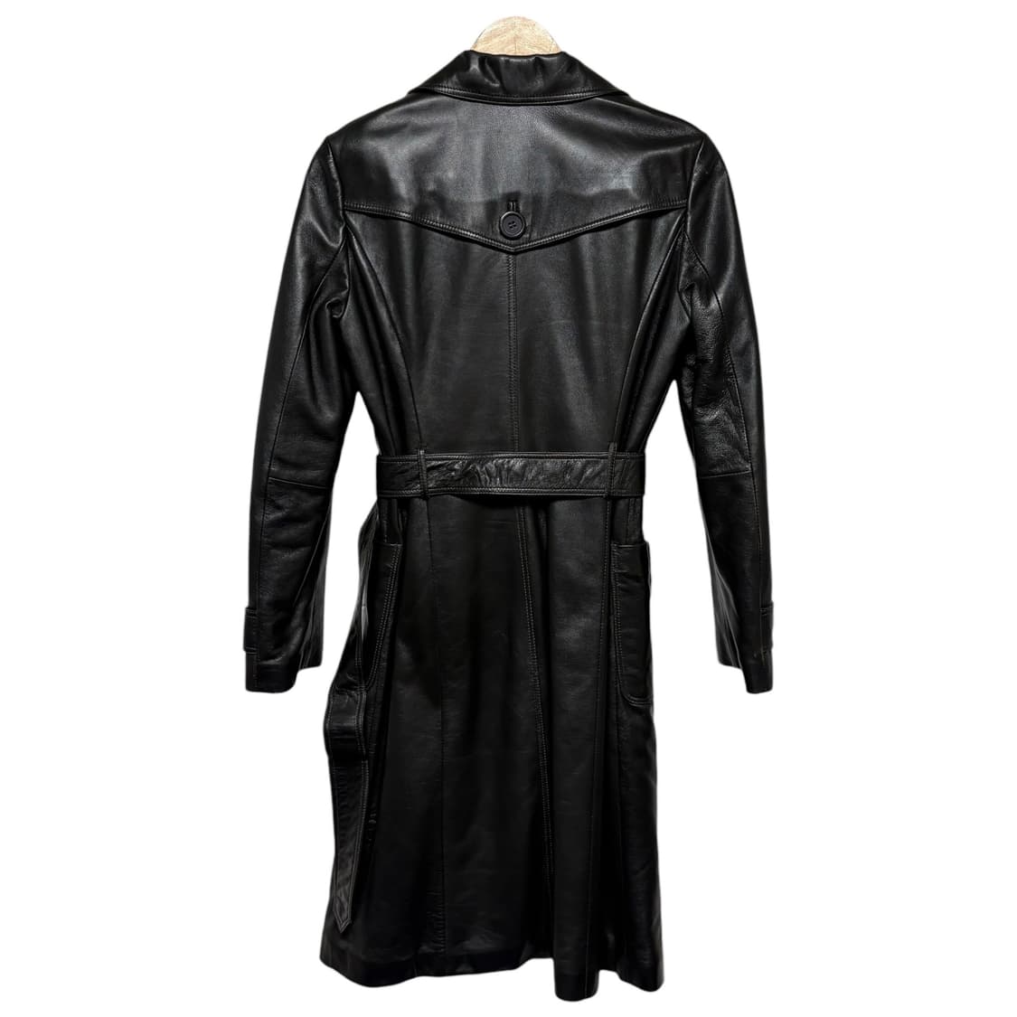 3718 양가죽 누빔 벨트 가죽코트 롱코트 상품이미지6