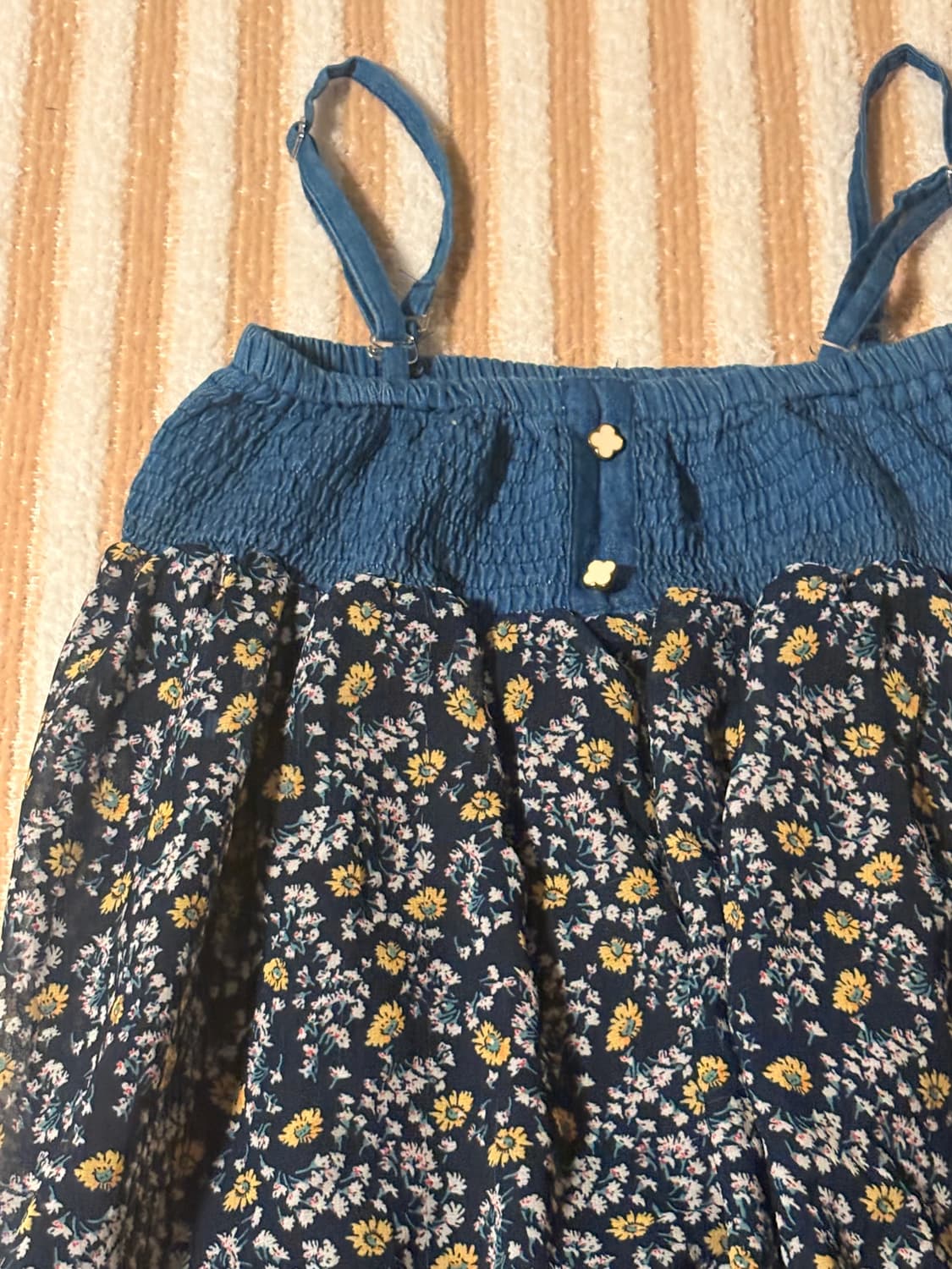 일본 빈티지 나시 원피스 밴딩 모리걸 잔꽃 히피 상품이미지1