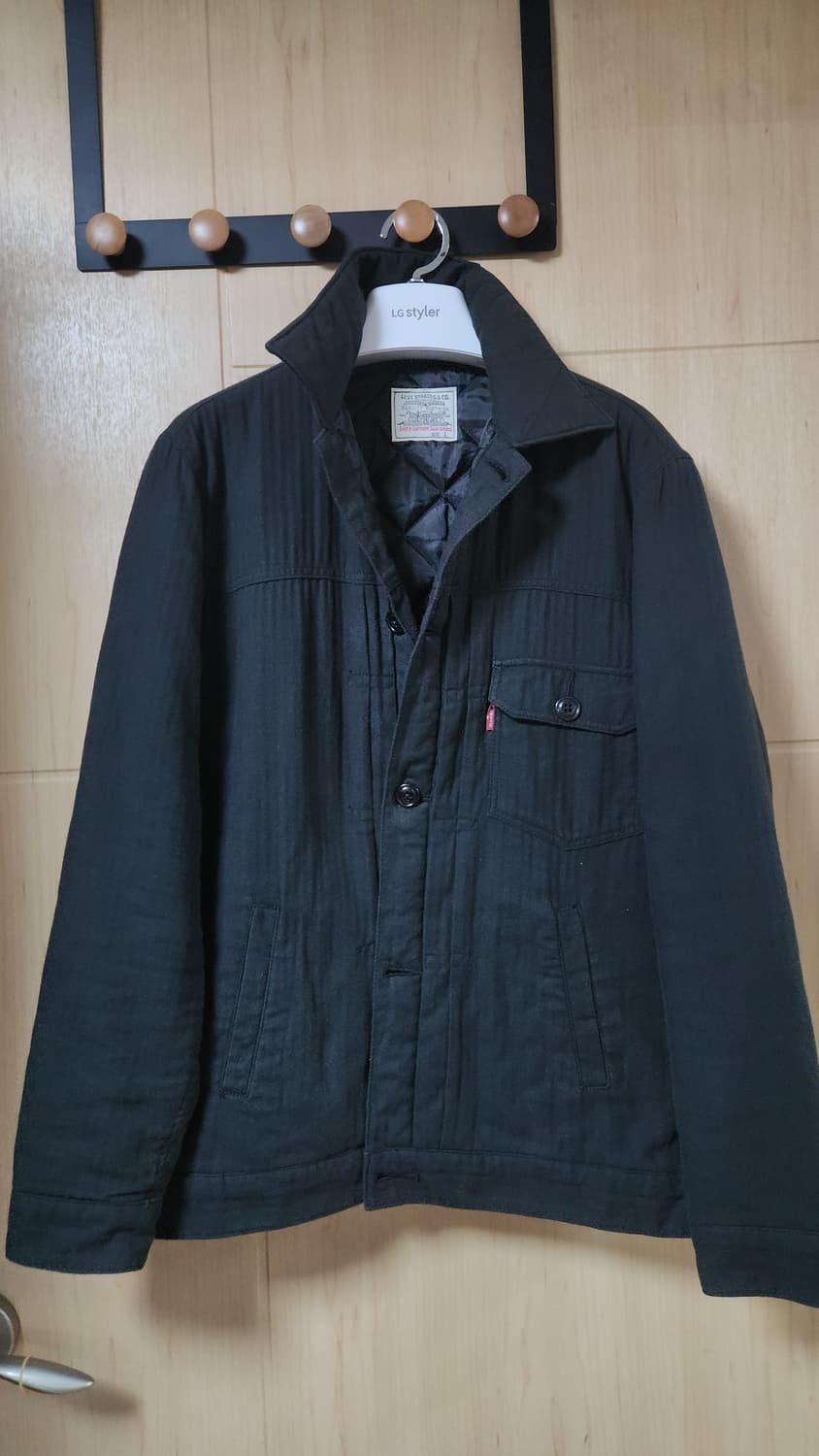 Levi's 일본판 블랙 누빔 코튼 자켓 넉넉 L사이즈 상품이미지1