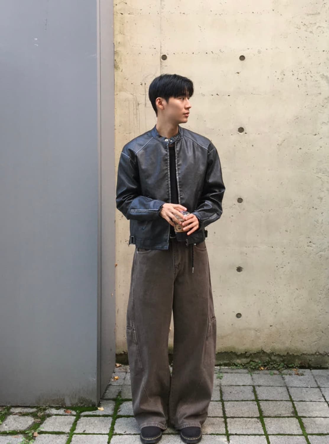 [M] 남자 빈티지 워싱 레더 바이커 자켓 상품이미지8