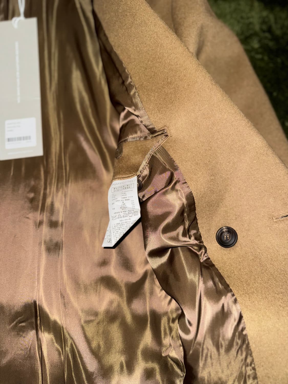 [L] 언어펙티드 21FW 오버사이즈드 체스터필드 코트 카멜 상품이미지7