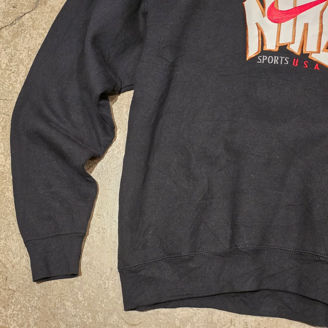 90s NIKE 스펠 아웃 로고 스우시 아플리케 크루넥 스웻셔츠 상품이미지4