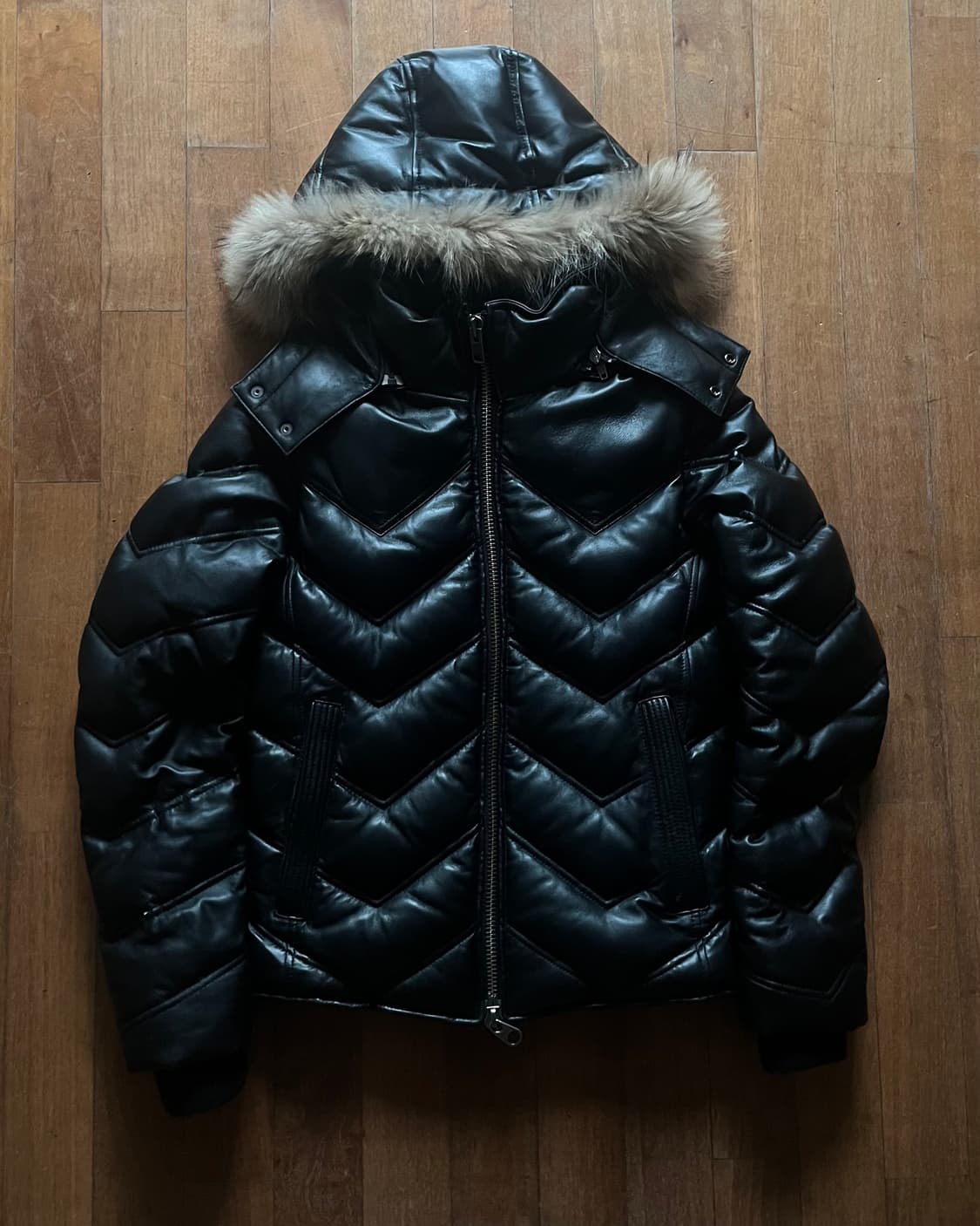 Jack Rose Racoon fur hood lamb puffer  상품이미지1