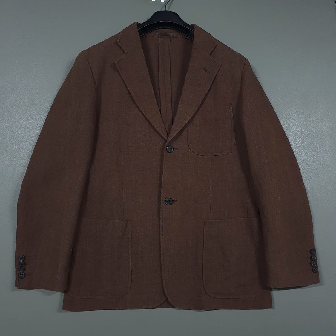 L) 요지 야마모토 X 더반 A.A.R 린넨 싱글 블레이저 브라운 자켓 상품이미지1