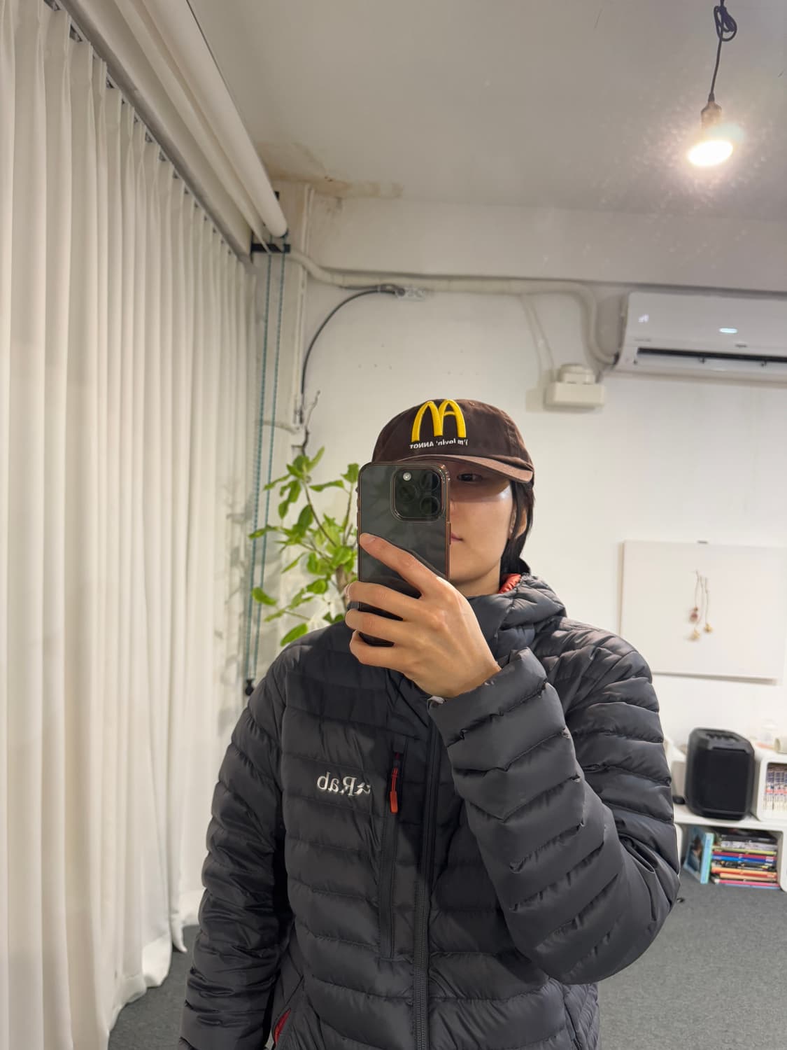 I.L.A 로고 롱 빌 워싱 캡 브라운 상품이미지2