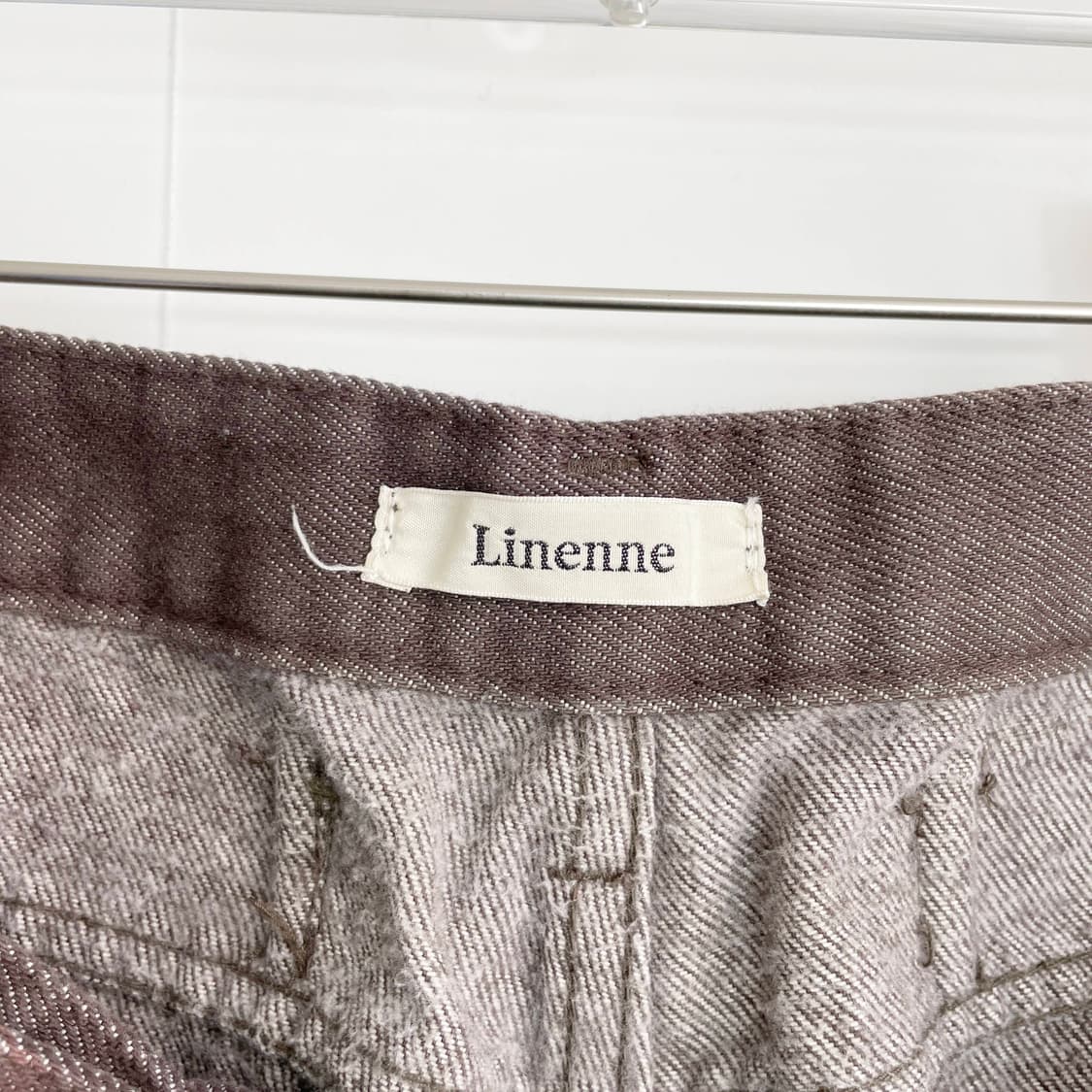 F2 linenne 리넨느 와이드 데님 팬츠 벨티드 브라운 L사이즈 상품이미지4