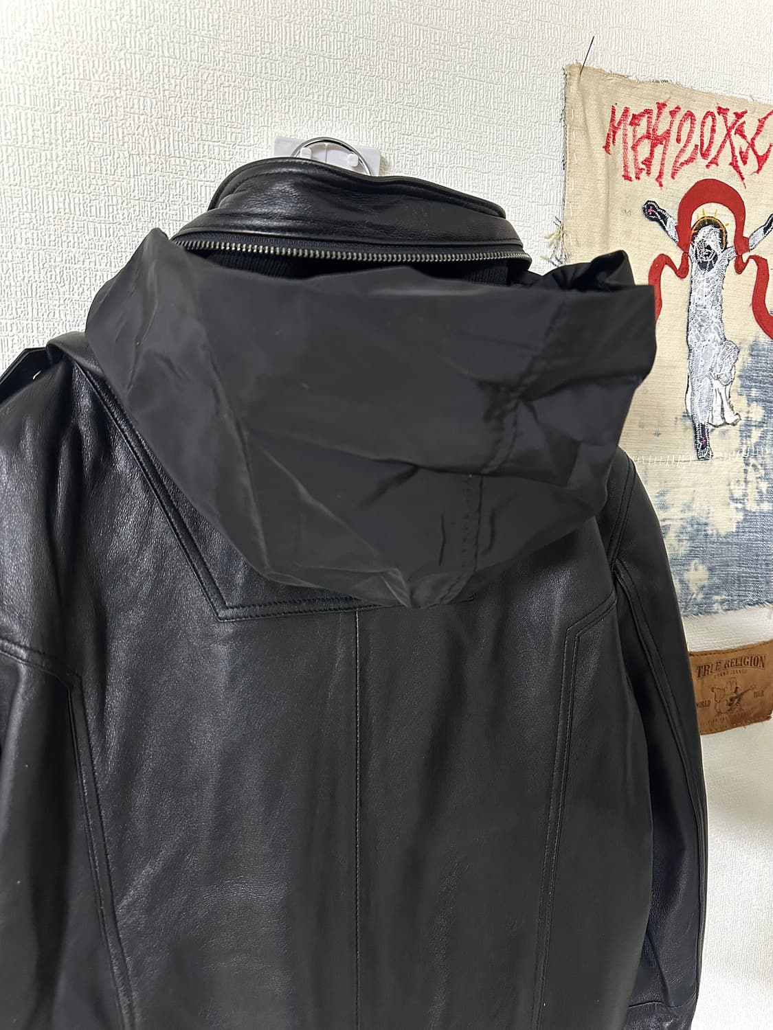 이탈리안 램스킨 보노타입 크롭 레더자켓 상품이미지5