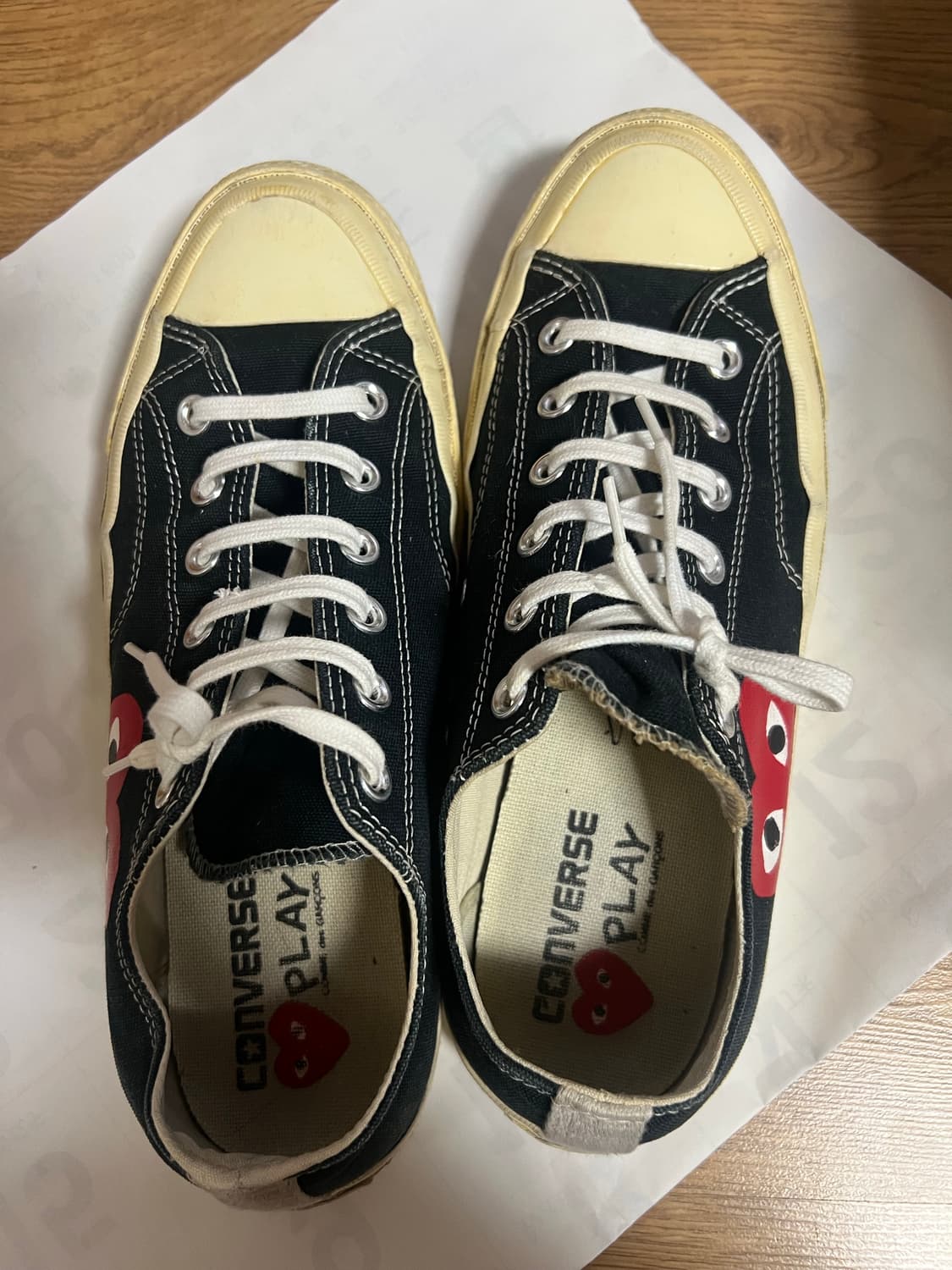 컨버스 꼼데가르송 블랙 로우 스니커즈/265 상품이미지2