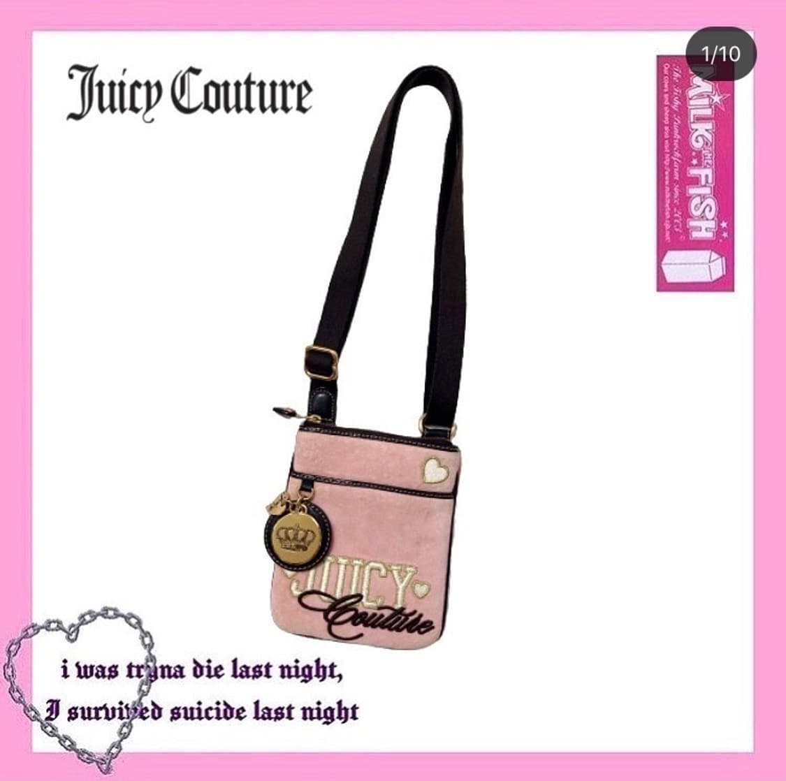 쥬시꾸뛰르 핑크 크로스백 빈티지 y2k 상품이미지1