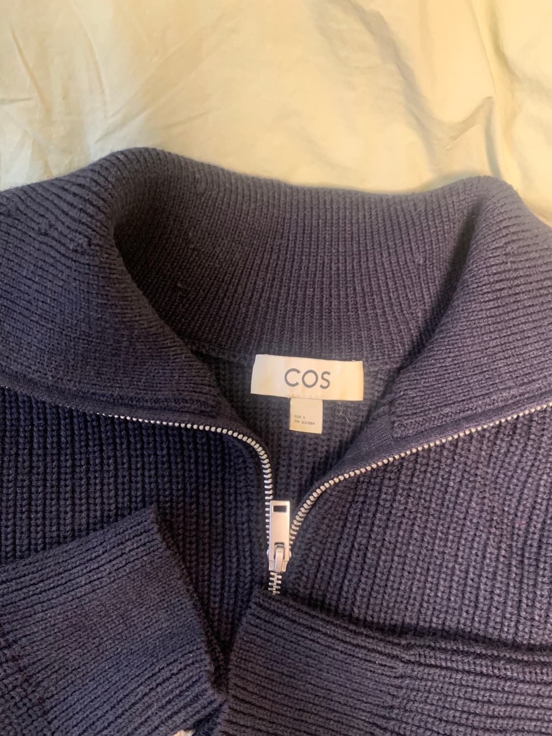 COS 코스 스트라이프 하프 니트 집업 S 상품이미지3