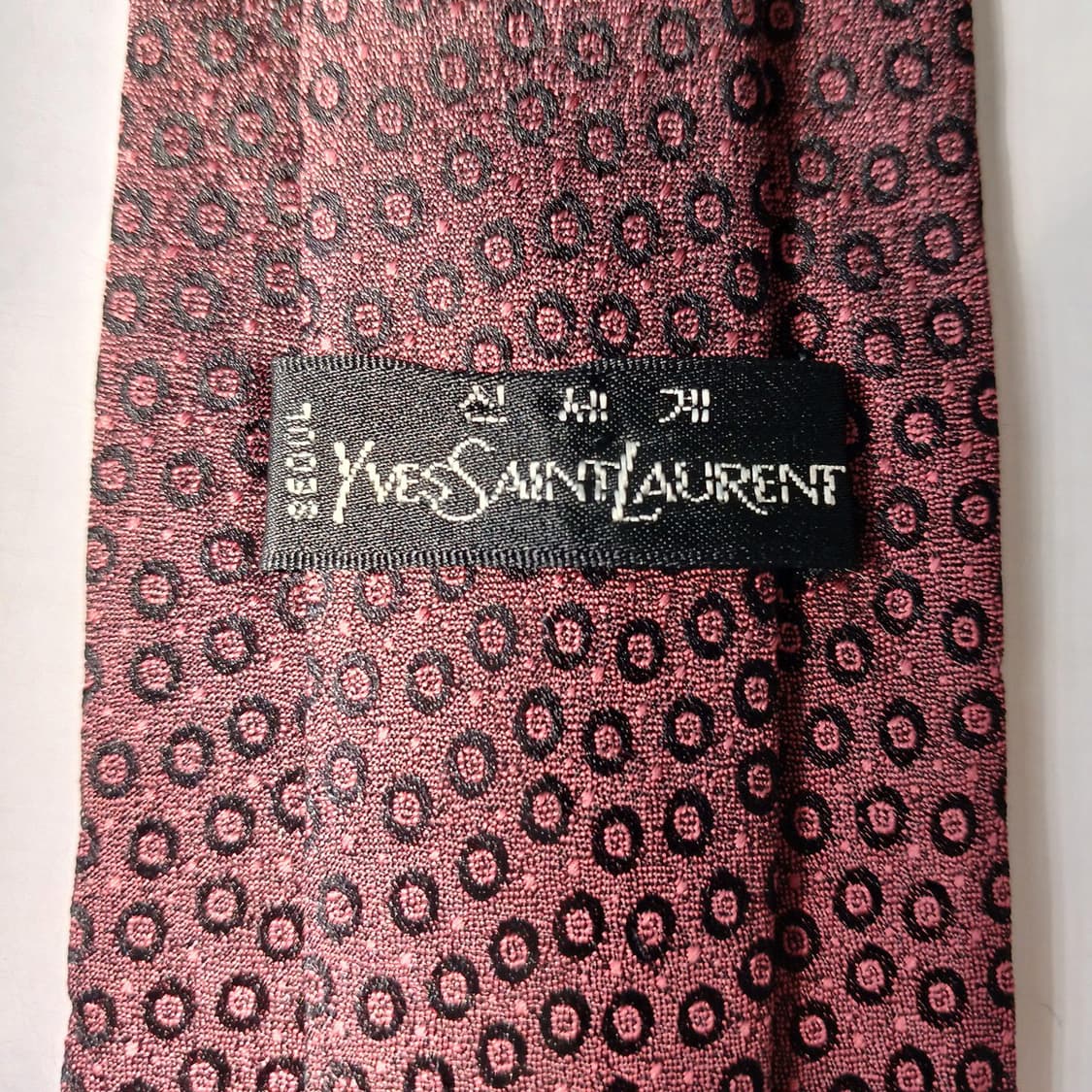 입생로랑 실크 와인 도트 패턴 넥타이 8.1cm A+~A등급 E754 상품이미지8