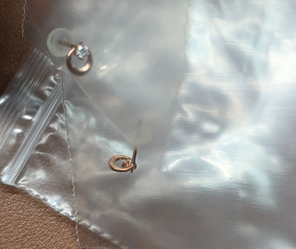 스톤헨지 초승달 14K 로즈골드 귀걸이 (세척완료) 상품이미지6