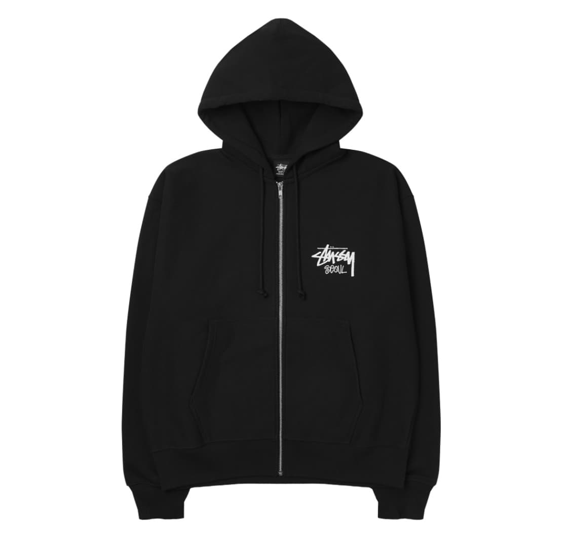 스투시 스탁 서울 후드 집업 블랙 상품이미지2