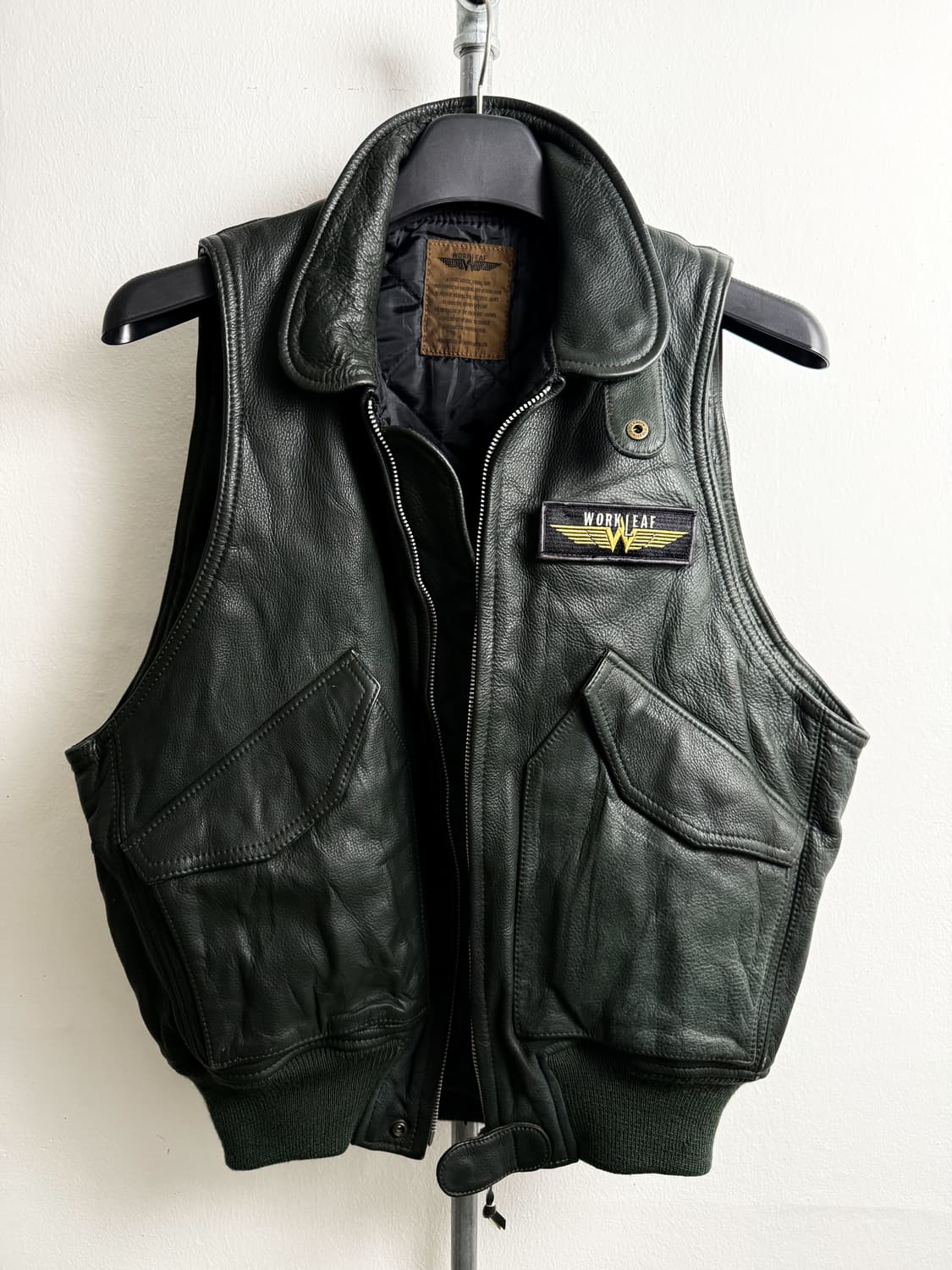 Vintage WORK LEAF Genuine Leather Vest 상품이미지2