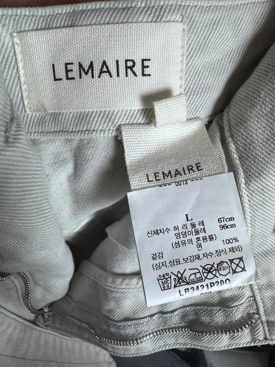 LEMAIRE 르메르 트위스트 벨티드 팬츠 스노우그레이 L 상품이미지3