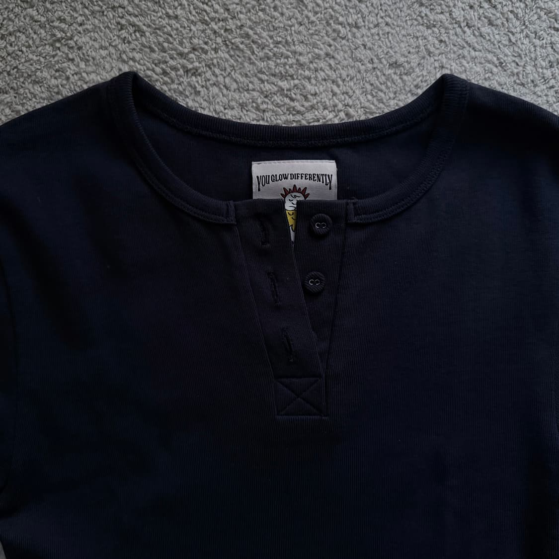 글로니 헨리넥 원피스 네이비 상품이미지2