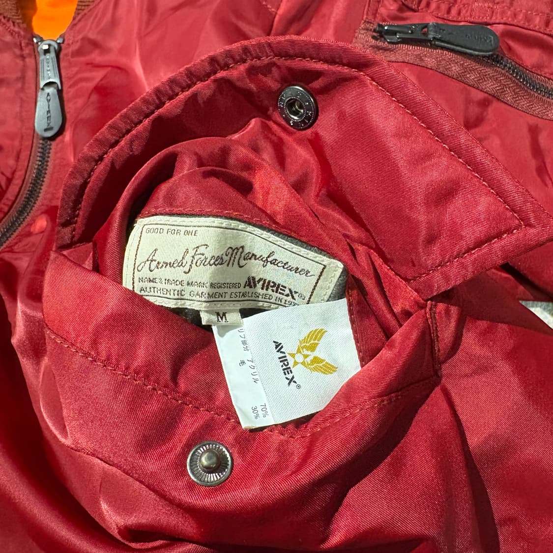 Avirex 아비렉스 빈티지 ma-1 자켓 made in Japan 상품이미지5