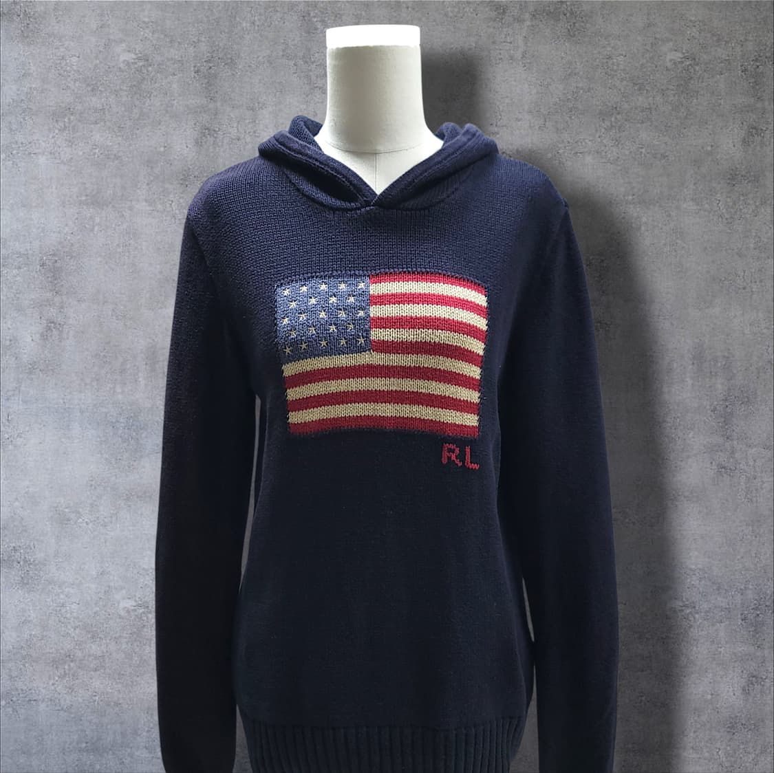 [S] 폴로 네이비 성조기 후드 니트 상품이미지3