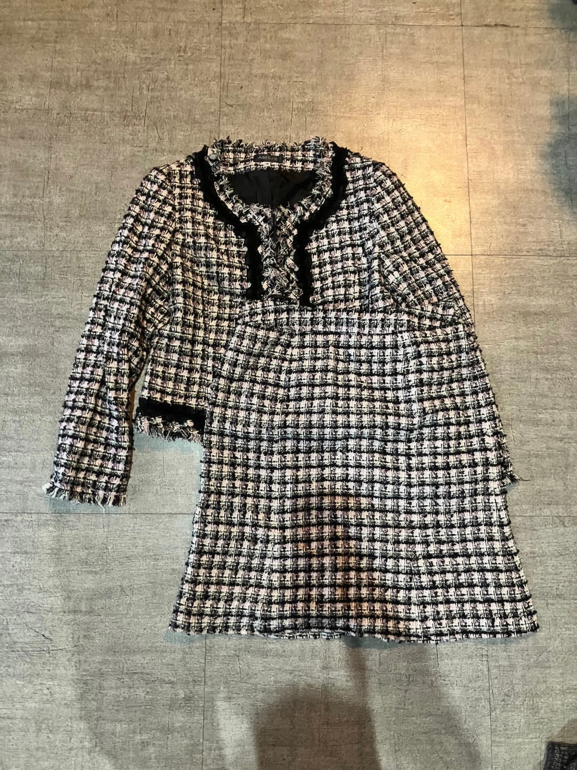 일본빈티지 Abeche 핀터깔 공주풍 복고 자가드 트위드셋업 상품이미지1