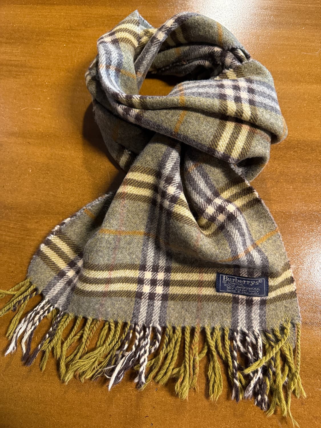 Burberrys 램스울 체크 머플러 올리브 상품이미지1