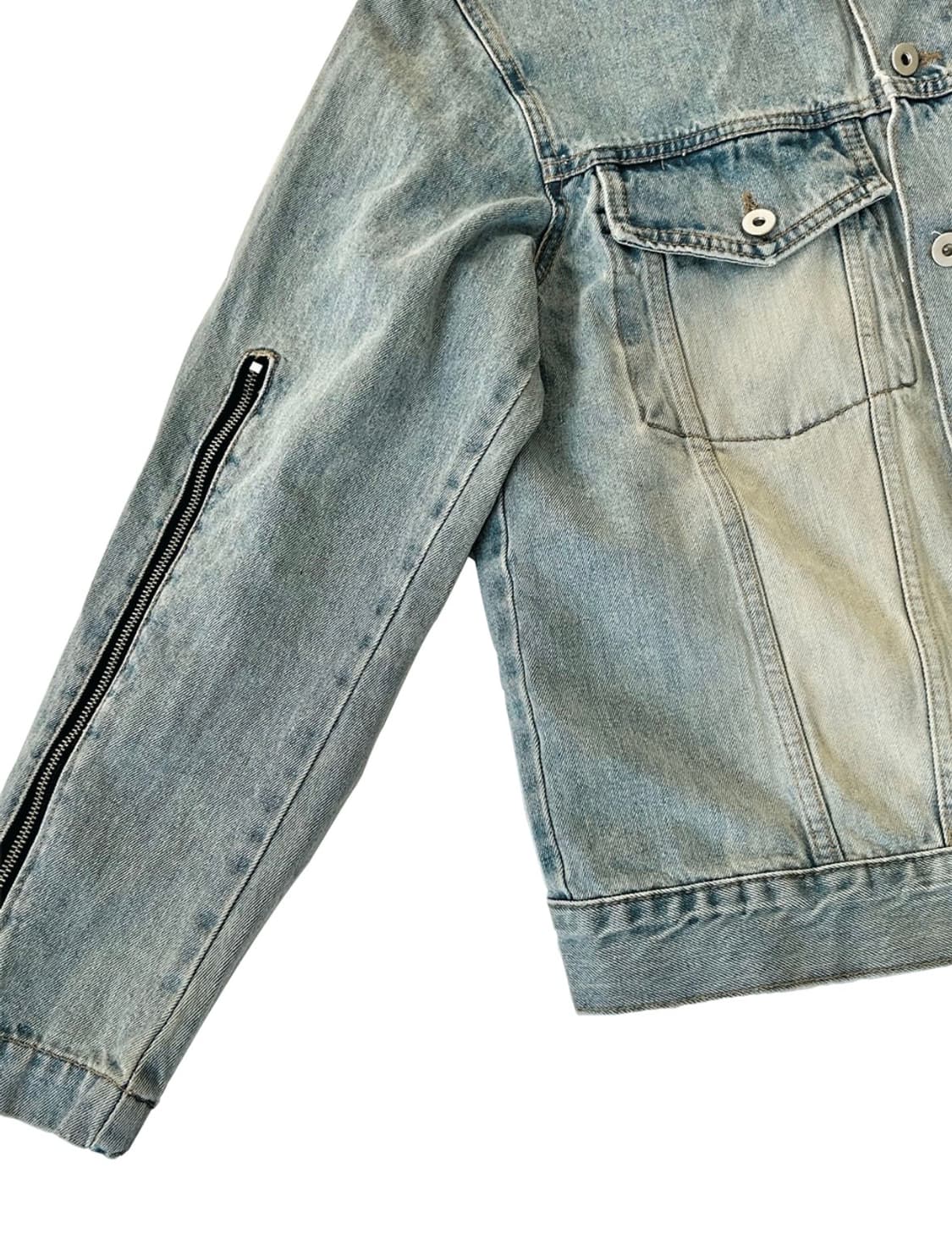 사이드지퍼 크롭 데님자켓 트러커 상품이미지6