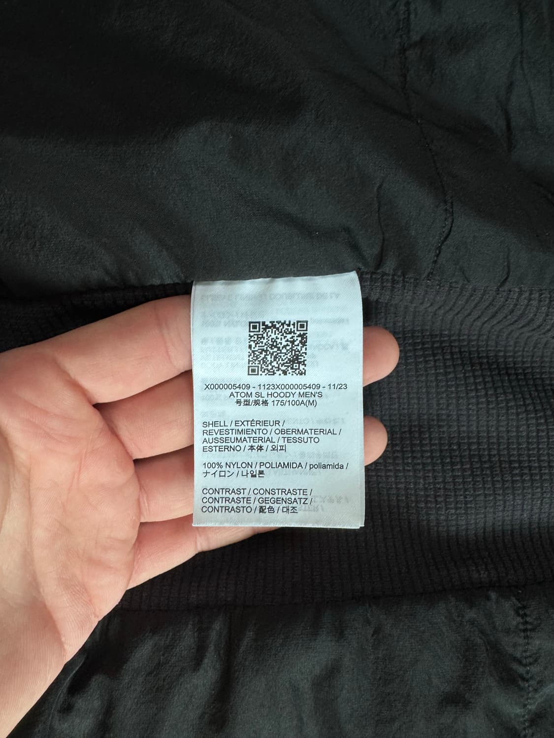 (SS급) 아크테릭스 아톰 SL 후디 블랙 M 상품이미지10