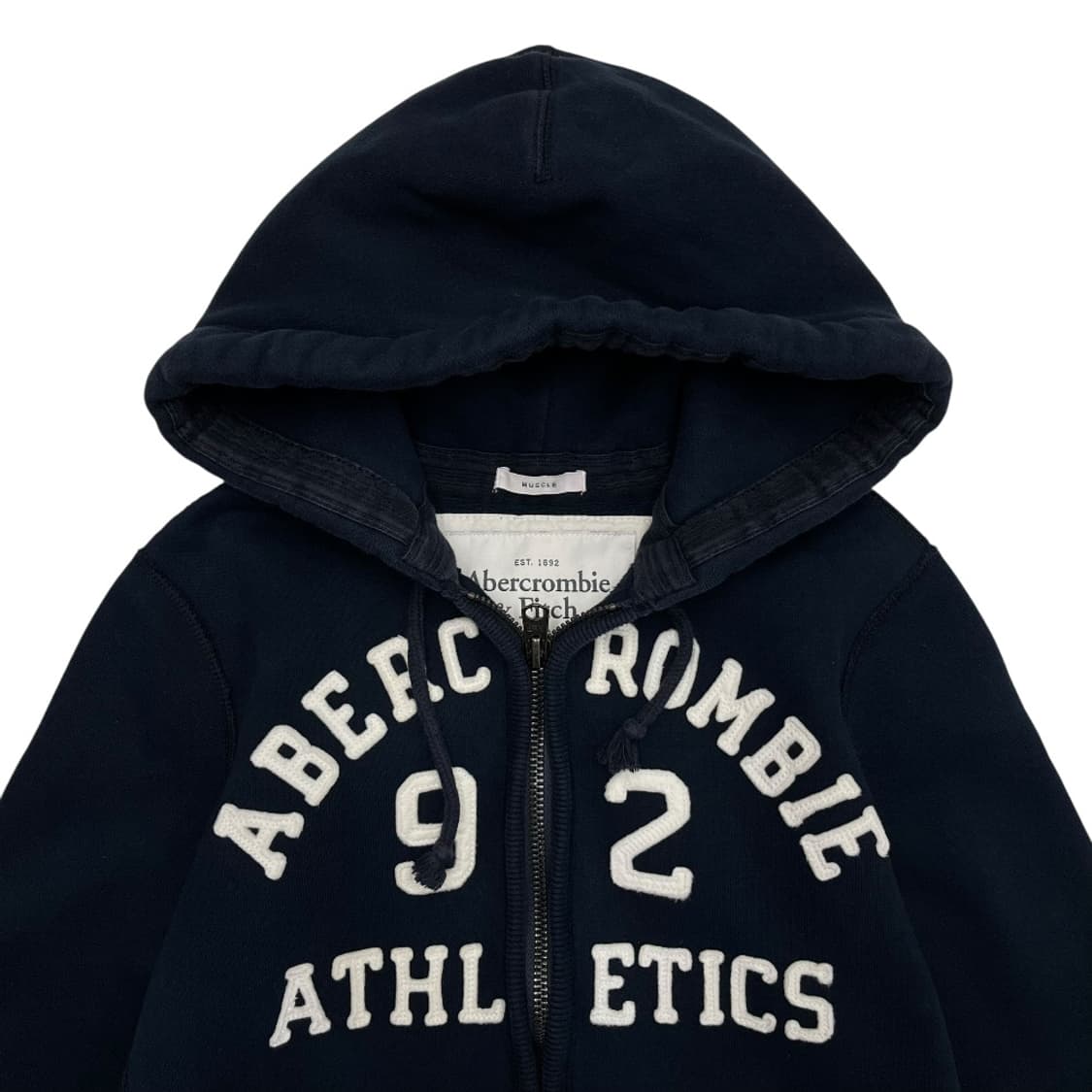 아베크롬비 센터로고 네이비 후드집업 M 상품이미지4