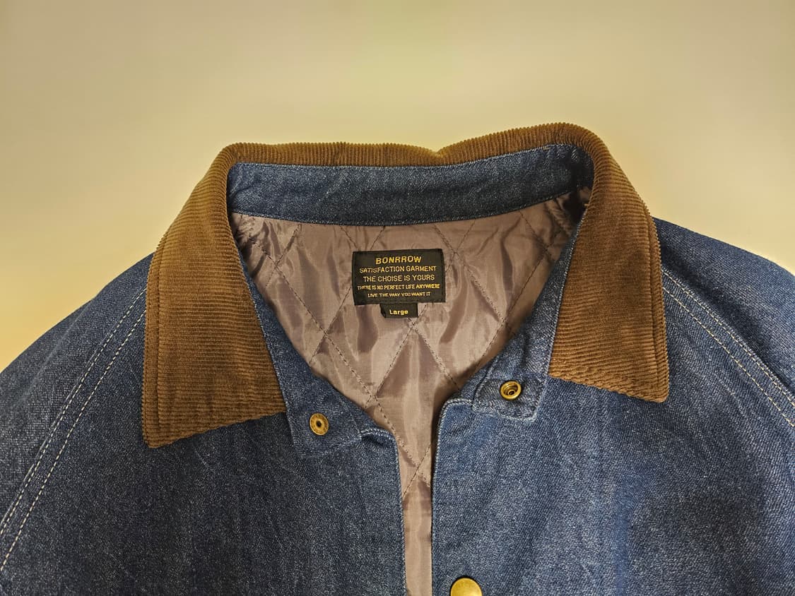 본로우 데님 커버올 자켓 코듀로이 카라 상품이미지4