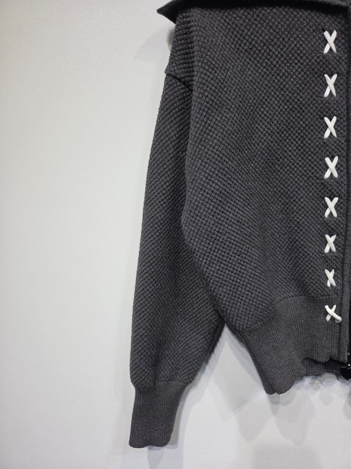 KUOSE 쿠오세 세일러 카라 스티치 니트 집업 상품이미지4