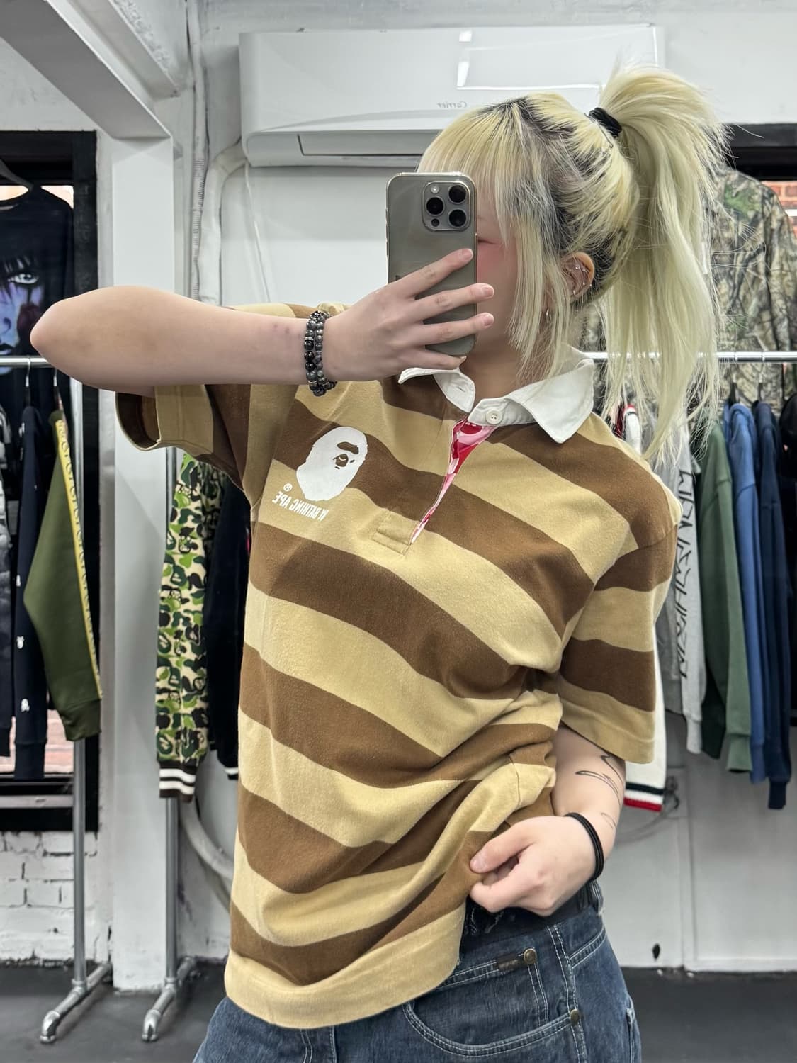 베이프 스트라이프 PK 티셔츠 상품이미지5