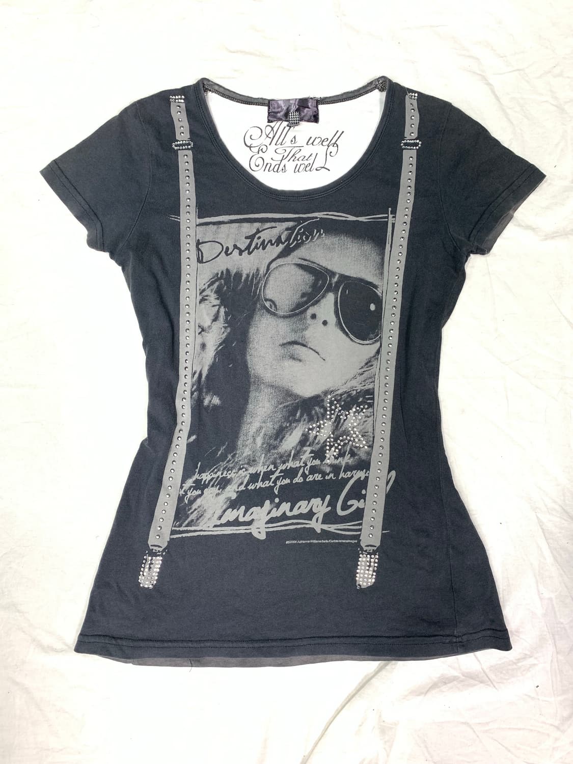 Stud detail punk mood slim top 상품이미지3