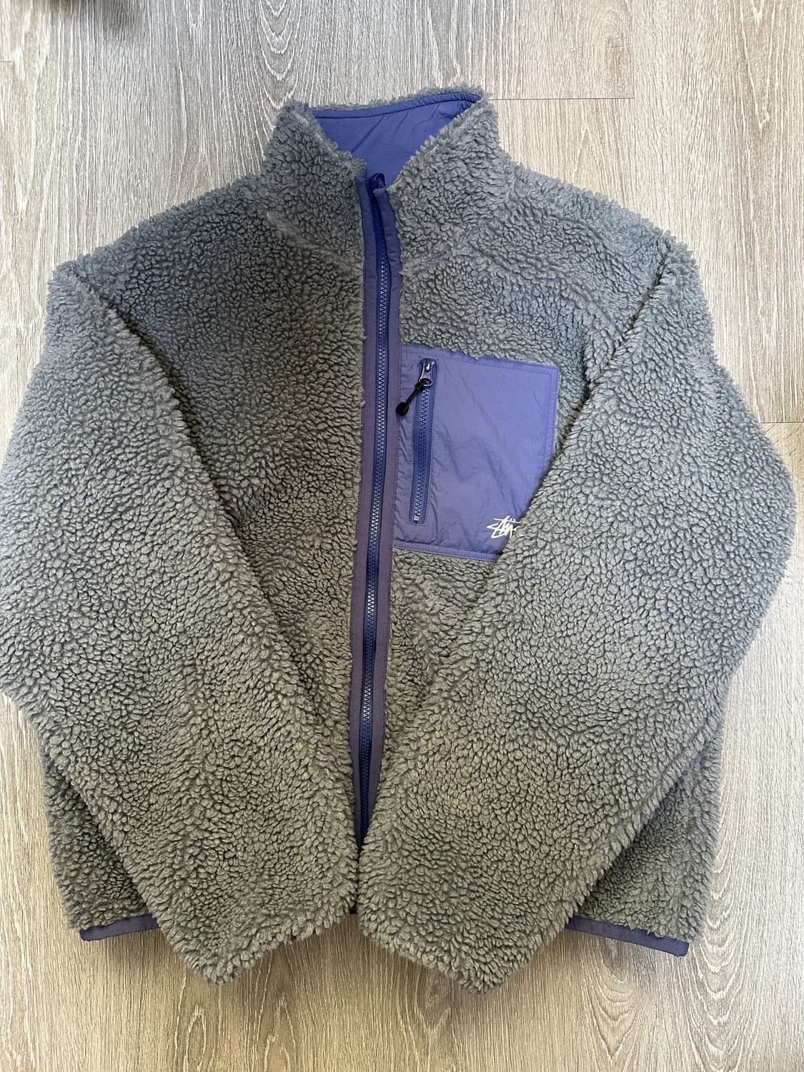 스투시 쉐르파 리버시블 자켓 블루스톤 m 상품이미지1