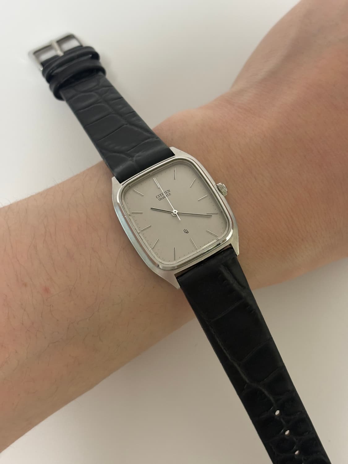 1980년대 빈티지 시계 CQ 실버 스퀘어 쿼츠 남성 상품이미지7