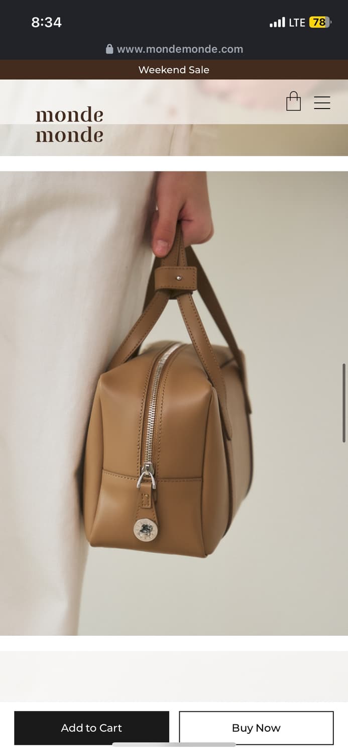 몽드몽드 소프트박스 토트백 카푸치노 상품이미지6