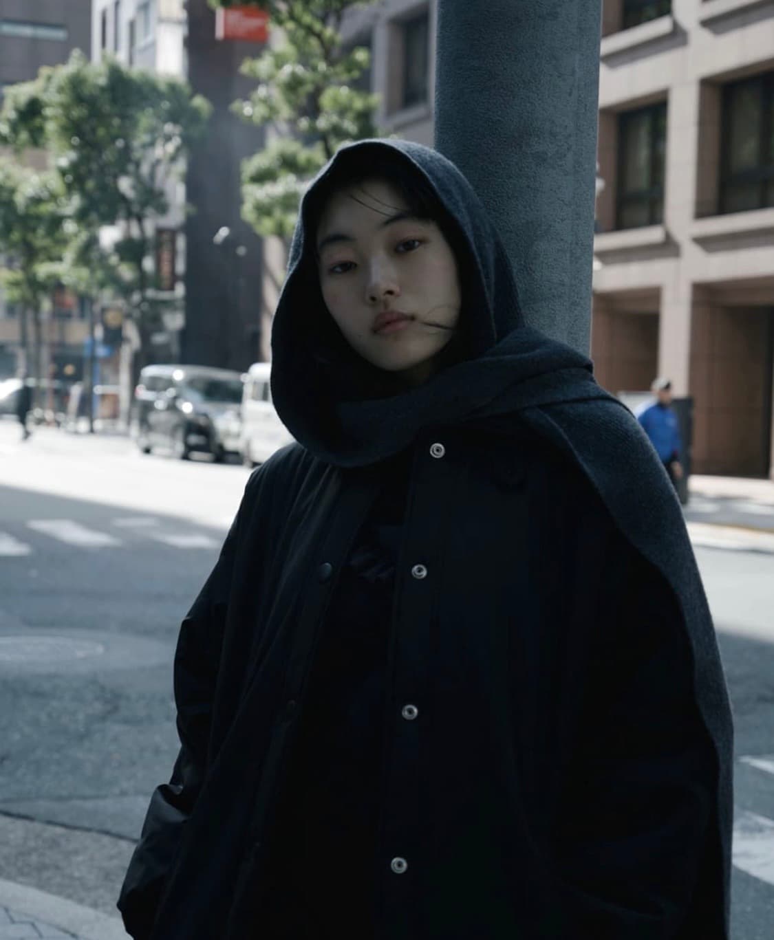 코스모스 cosmoss 울 후드 머플러 차콜 상품이미지2