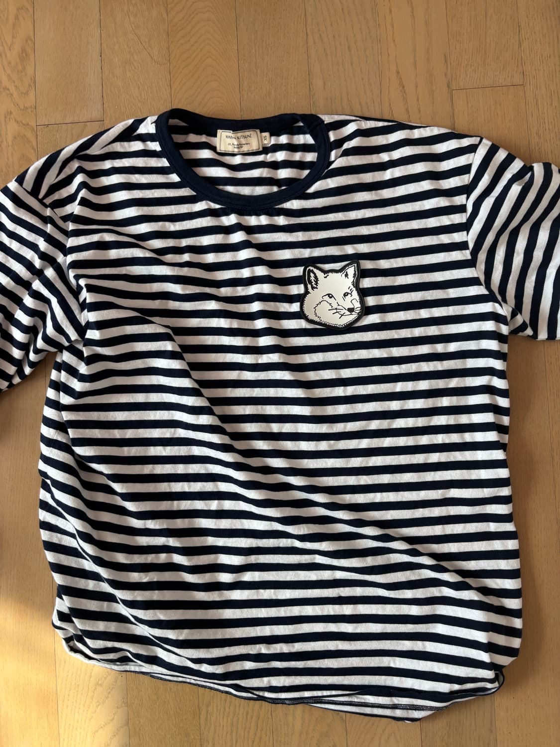 메종키츠네 스트라이프 빅폭스 긴팔 롱슬리브 티셔츠 XS 상품이미지1