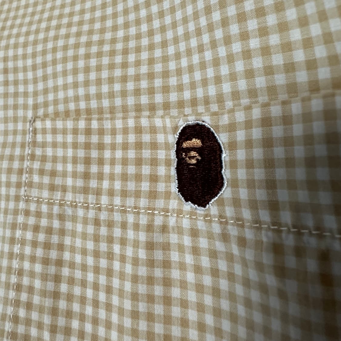 BAPE check shirt yellow 상품이미지3