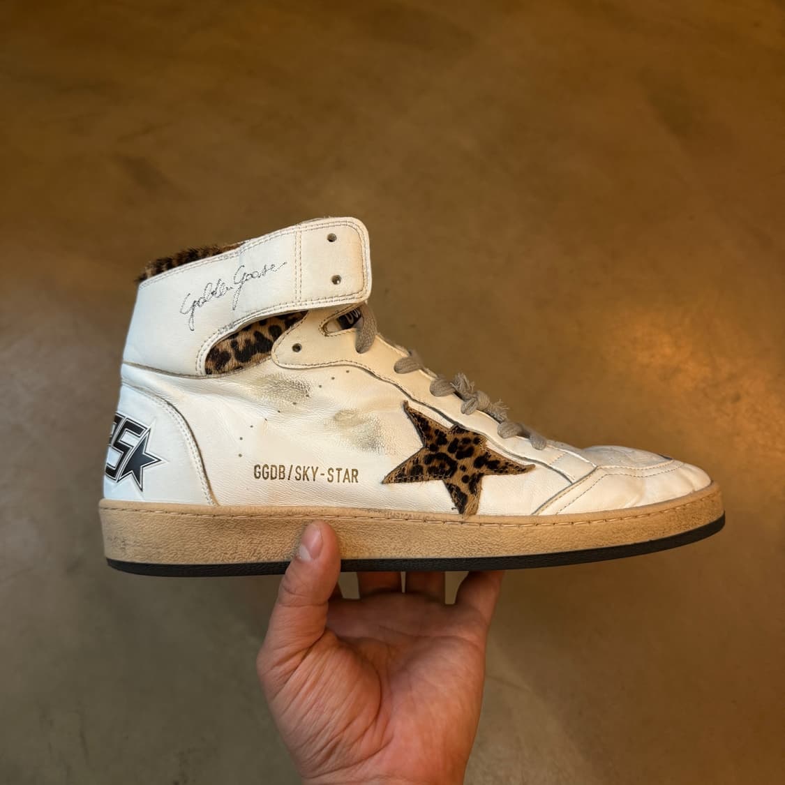 골든구스 여성 시그니처 레오파드 프린트 포니스킨 인서트 스카이스타 43 상품이미지2