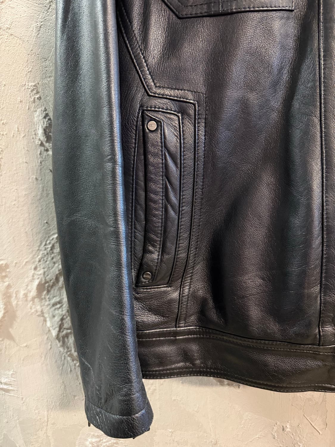 가바 GABBA 양가죽 싱글 라이더 자켓 블랙 100 상품이미지2